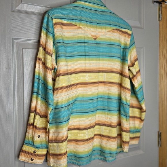 Ariat Real Mesmerizing Serape Stripe Western Shirt Sz Lg Snap Long Sleeve Women - Picture 5 of 6